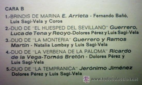 Discos de vinilo: DUOS DE ZARZUELA 1971 - Foto 2
